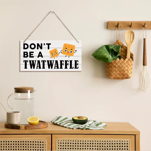 White_Don'T_Be_A_Twat_Waffle_Sign,_Funny_Wood_Sign,_Hanging_Printed_Wooden_Plaque_Decor,_Home_Kitchen_Decor,_Dining_Room_Decor,_Home_Office_Decor,_Humorous_Office_Wall_Decor,_Rustic_Wall_Sign,_Door_Hanger