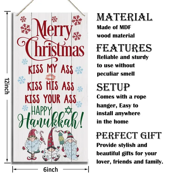 White_Christmas_Decor,_Decorative_Wood_Hanging_Wood_Plaque,_Funny_Christmas_Sign,_Santa_Gnome_Decor_|_For_Christmas_Party,_Rustic_Wooden_Holiday_Decor,_Christmas_Wall_Decor_With_Rope,_Merry_Christmas_Gift