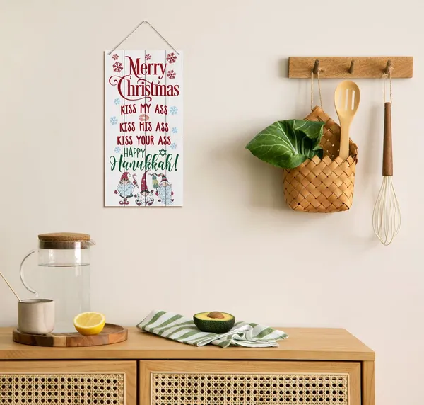 White_Christmas_Decor,_Decorative_Wood_Hanging_Wood_Plaque,_Funny_Christmas_Sign,_Santa_Gnome_Decor_|_For_Christmas_Party,_Rustic_Wooden_Holiday_Decor,_Christmas_Wall_Decor_With_Rope,_Merry_Christmas_Gift