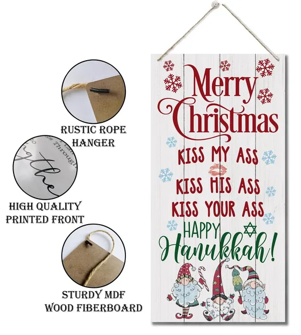 White_Christmas_Decor,_Decorative_Wood_Hanging_Wood_Plaque,_Funny_Christmas_Sign,_Santa_Gnome_Decor_|_For_Christmas_Party,_Rustic_Wooden_Holiday_Decor,_Christmas_Wall_Decor_With_Rope,_Merry_Christmas_Gift