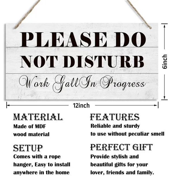White_Office_Decor_Signs,_Inspirational_Wall_Sign,_Decorative_Wood_Hanging_Wood_Plaque,_Funny_Meeting_Sign,_Rustic_Door_Hanger,_Wood_Decoration_|_For_Home_Office,_Please_Do_Not_Disturb_Work_Gall_In_Progress