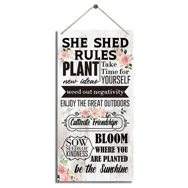 Multicolor_Inspirational_Wood_Sign,_She_Shed_Rules_Plant_New_Ideas_Sign,_Girls_Room_Decor,_Bedroom_Wall_Decor,_Office_Decor,_Decorative_Wood_Hanging_Wood_Plaque,_Encouragement_Gift_|_For_Her_Women_Friends