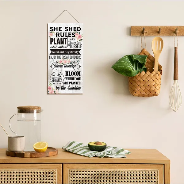 Multicolor_Inspirational_Wood_Sign,_She_Shed_Rules_Plant_New_Ideas_Sign,_Girls_Room_Decor,_Bedroom_Wall_Decor,_Office_Decor,_Decorative_Wood_Hanging_Wood_Plaque,_Encouragement_Gift_|_For_Her_Women_Friends