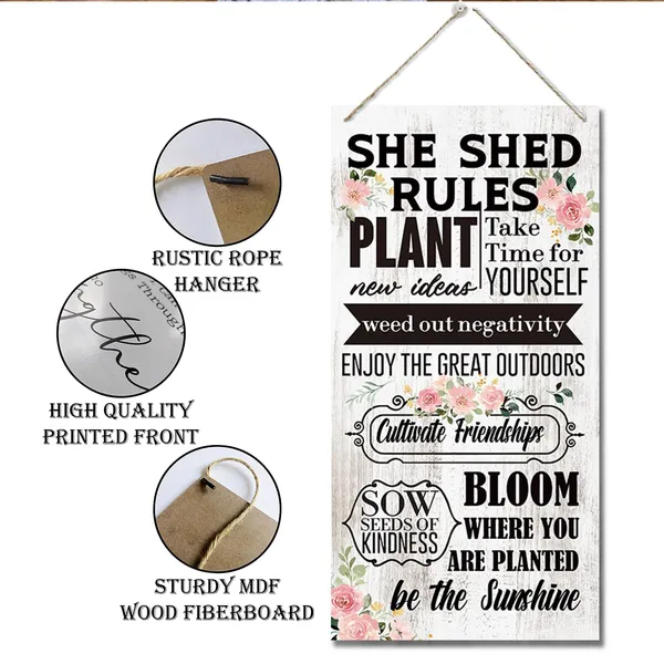 Multicolor_Inspirational_Wood_Sign,_She_Shed_Rules_Plant_New_Ideas_Sign,_Girls_Room_Decor,_Bedroom_Wall_Decor,_Office_Decor,_Decorative_Wood_Hanging_Wood_Plaque,_Encouragement_Gift_|_For_Her_Women_Friends