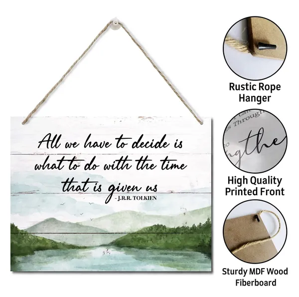 Multicolor_Inspirational_Quote_Sign,_All_We_Have_To_Decide_Is_What_To_Do_With_The_Time_That_Is_Given_Us_-_J.R.R._Tolkien,_Hanging_Printed_Wall_Plaque_Wood_Signs,_Office_Decor,_Home_Decor_Wall_Art_10X7.8Inch