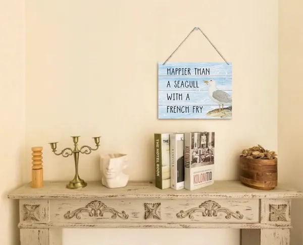 White_Happier_Than_A_Seagull_With_A_French_Fry_Decor_Sign,_Hanging_Printed_Wall_Plaque_Wood_Signs,_Homedecor_Gift,_Rustic_Farmhouse_Decorations_|_For_The_Home_10X7.8Inch