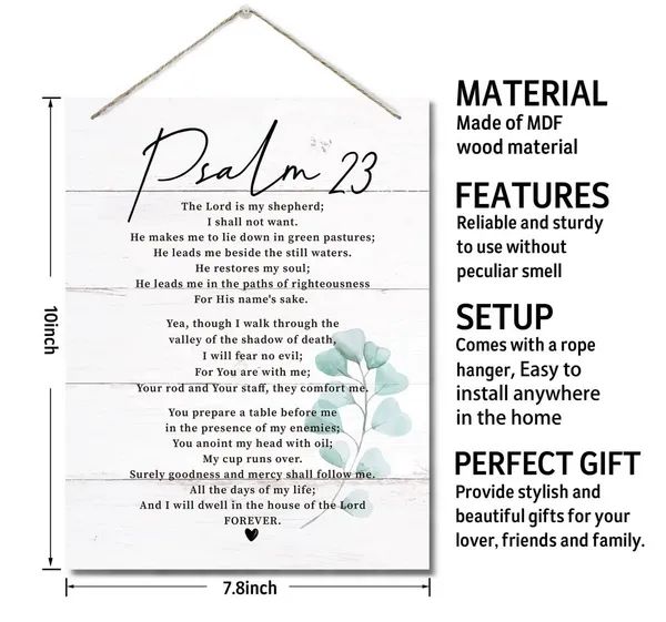 White_Psalms_23_Inspirational_Quote_Decor_Sign,_The_Lord_Is_My_Shepherd_Sign,_Scripture_Signs_|_For_Home_Or_Office_Decor,_Hanging_Printed_Wall_Plaque_Wood_Signs,_Christian_Family_Home_Decor_Saying_10X7.8Inch