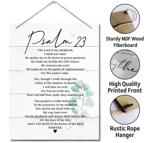 White_Psalms_23_Inspirational_Quote_Decor_Sign,_The_Lord_Is_My_Shepherd_Sign,_Scripture_Signs_|_For_Home_Or_Office_Decor,_Hanging_Printed_Wall_Plaque_Wood_Signs,_Christian_Family_Home_Decor_Saying_10X7.8Inch