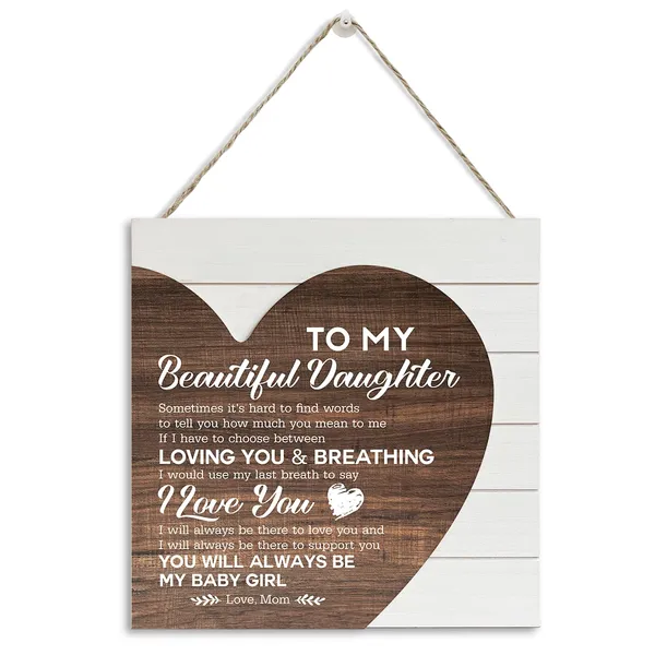 White_Gift_|_For_My_Beautiful_Daughter,_Wooden_Plaque_Heart_Sign,_Daughter_Room_Wall_Decor,_Daughter_Birthday_Graduation_Gift_From_Dad_Mom,_Heart_Shaped_Plaque_Gift_With_Sentimental_Saying_To_Daughter