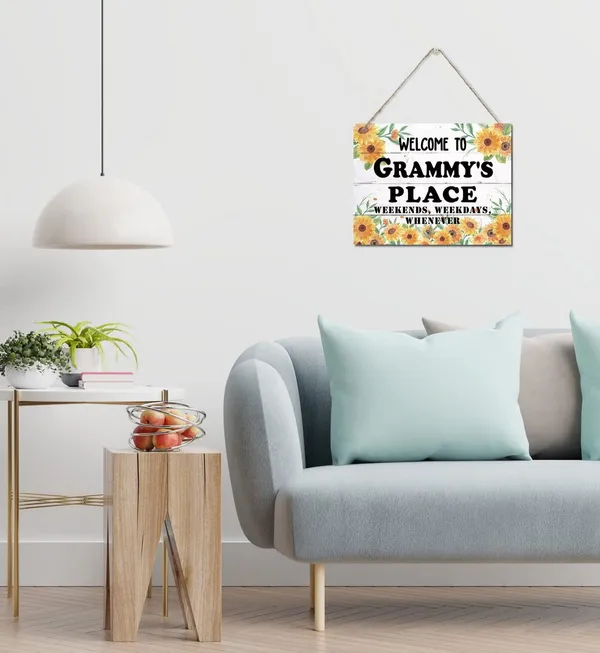 Multicolor_Rustic_Welcome_To_Grammy'S_Place_Weekends,_Weekdays,_Whenever_Wall_Art_Sign,_Hanging_Printed_Wall_Plaque_Wood_Signs,_Farmhouse_Decor,_Sunflower_Sign,_Mother'S_Day_Gift_|_For_Grandma_10_X_7.8_Inch