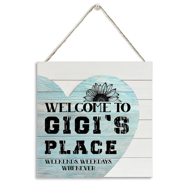 White_Welcome_To_Gigi'S_Place_Sign_Heart_Plaque,_Wooden_Plaque_Heart_Sign,_Farmhouse_Wood_Wall_Plaque,_Front_Door_Decor,_Wooden_Home_Decor_|_For_Grandparents,_Holiday_Gifts_Idea_|_For_Grandma_Grandpa