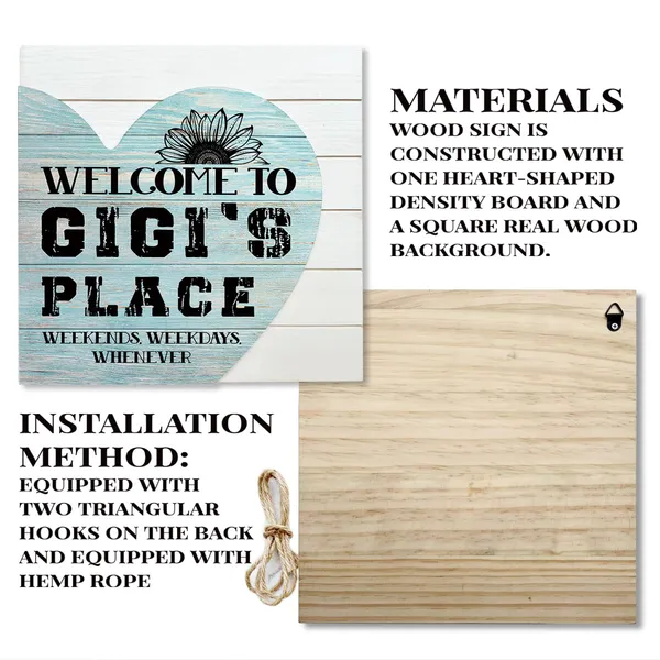 White_Welcome_To_Gigi'S_Place_Sign_Heart_Plaque,_Wooden_Plaque_Heart_Sign,_Farmhouse_Wood_Wall_Plaque,_Front_Door_Decor,_Wooden_Home_Decor_|_For_Grandparents,_Holiday_Gifts_Idea_|_For_Grandma_Grandpa