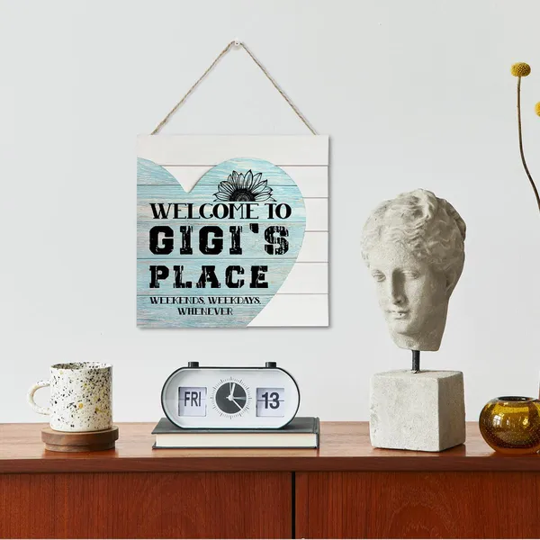 White_Welcome_To_Gigi'S_Place_Sign_Heart_Plaque,_Wooden_Plaque_Heart_Sign,_Farmhouse_Wood_Wall_Plaque,_Front_Door_Decor,_Wooden_Home_Decor_|_For_Grandparents,_Holiday_Gifts_Idea_|_For_Grandma_Grandpa