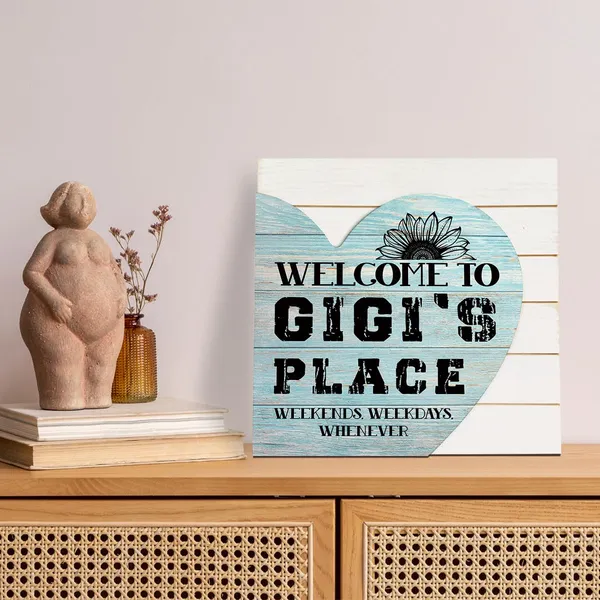 White_Welcome_To_Gigi'S_Place_Sign_Heart_Plaque,_Wooden_Plaque_Heart_Sign,_Farmhouse_Wood_Wall_Plaque,_Front_Door_Decor,_Wooden_Home_Decor_|_For_Grandparents,_Holiday_Gifts_Idea_|_For_Grandma_Grandpa