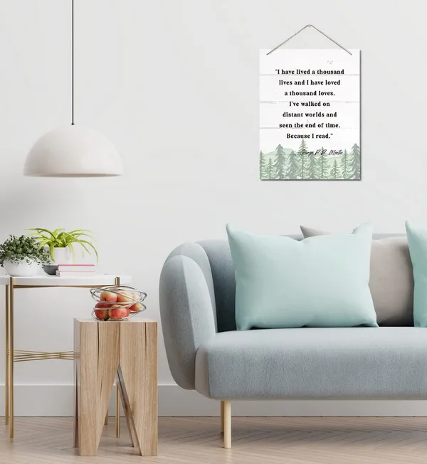 White_George_R.R._Martin_Inspirational_Quote_Decor_Sign,_I_Have_Lived_A_Thousand_Lives,_Hanging_Printed_Wall_Plaque_Wood_Signs,_Library_Classroom_Home_And_Office_Decor,_Motivational_Decor_10X7.8Inch
