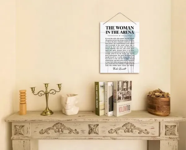 White_The_Woman_In_The_Arena_Decor_Sign,_Theodore_Roosevelt_Inspirational_Quote,_Hanging_Printed_Wall_Plaque_Wood_Signs,_Office_Wooden_Wall_Art_Inspirational,_Gifts_|_For_Girls_Women_Entrepreneur_10X7.8Inch