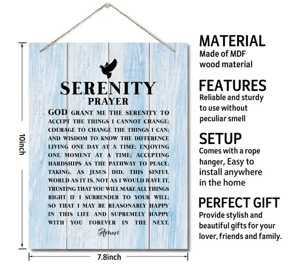 White_Inspirational_Wood_Art_Signs,_Serenity_Prayer-_God_Grant_Me_The_Serenity_To_Accept_The_Things_I_Cannot_Change,_Bible_Verse_Print,_Hanging_Printed_Wall_Plaque_Wood_Signs,_Christian_Gift_10_X_7.8_Inch