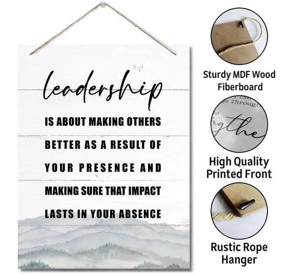 White_Leadership_Inspirational_Quote_Decor_Sign,_Hanging_Printed_Wall_Plaque_Wood_Signs,_Leader_Home_Office_Decor,_Office_Decor,_Office_Wall_Art,_Dorm_Decor,_Gift_|_For_Leader_Boss_Teacher_10X7.8Inch