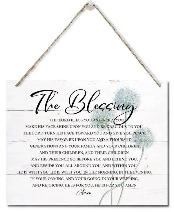 White_The_Blessing_Inspirational_Quote_Decor_Sign,_Song_Lyrics_Kari_Jobe,_Elevation_Worship_Lyrics_Wall_Sign,_Numbers_6:24-26,_Hanging_Printed_Wall_Plaque_Wood_Signs,_Home_Decor,_Christian_Decor_10X7.8Inch