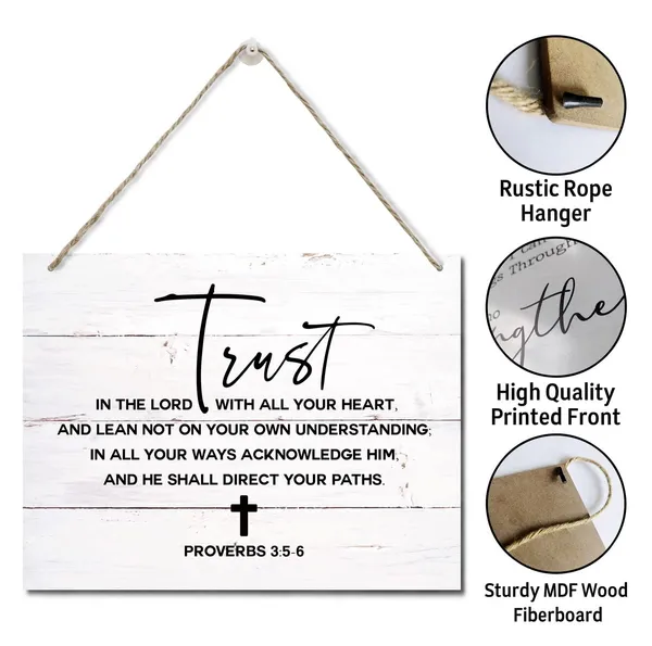 White_Bible_Verse_Printed_Wood_Plaque_Sign_Wall_Hanging,_Home_Wall_Decor_Trust_In_The_Lord_With_All_Your_Heart_Scripture_Rustic_Hanging_Wall_Plaque_Wood_Signs,_Proverbs_3:5-6_Christian_Sign