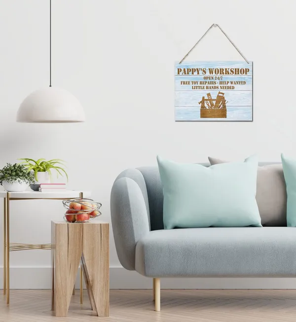 White_Rustic_"Pappy'S_Workshop_Free_Toy_Repair_Open_24/7"_Wood_Sign,_Hanging_Printed_Wall_Plaque_Wood_Signs,_Farmhouse_Decor,_Home_Decor,_Dad_Gift_Workshop,_Father'S_Day_Gift_|_For_Grandpa_10_X_7.8_Inch