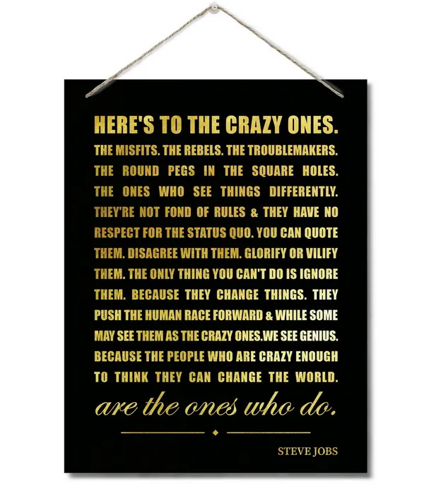 White_Inspirational_Decor_Sign,_Here'S_To_The_Crazy_Ones,_Hanging_Printed_Wall_Plaque_Wood_Signs,_Office_Study_School_Decor,_Hanging_Wall_Decor_Sign,_Great_Art_Gift_|_For_Teacher_Classroom_10X7.8Inch