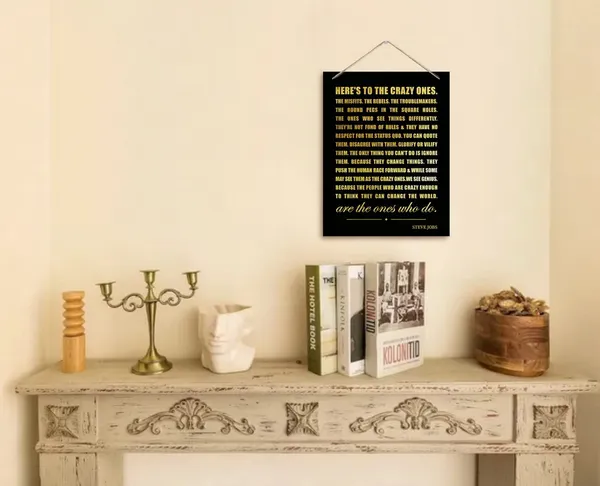 White_Inspirational_Decor_Sign,_Here'S_To_The_Crazy_Ones,_Hanging_Printed_Wall_Plaque_Wood_Signs,_Office_Study_School_Decor,_Hanging_Wall_Decor_Sign,_Great_Art_Gift_|_For_Teacher_Classroom_10X7.8Inch