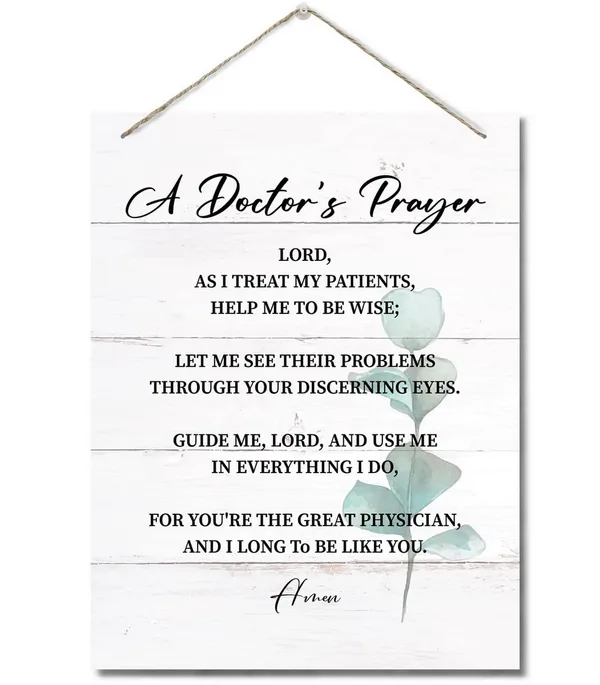 White_Auii_Jo_Design_Doctor'S_Prayer_Decorative_Sign,_10_X_7.8In,_Mdf_Wood,_Wall_Decor,_Gift_|_For_Women_Men