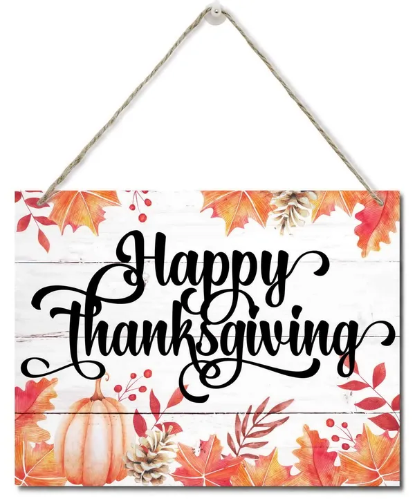 White_Happy_Thanksgiving_Wooden_Wall_Art_Signs,_Hanging_Printed_Wall_Plaque_Wood_Signs,_Fall_Wood_Sign,_Autumn_Leaves_Pumpkin_Plaque_Sign,_Home_Decor_Gift,_Thanksgiving_Gift_Sign_10_X_7.8_In