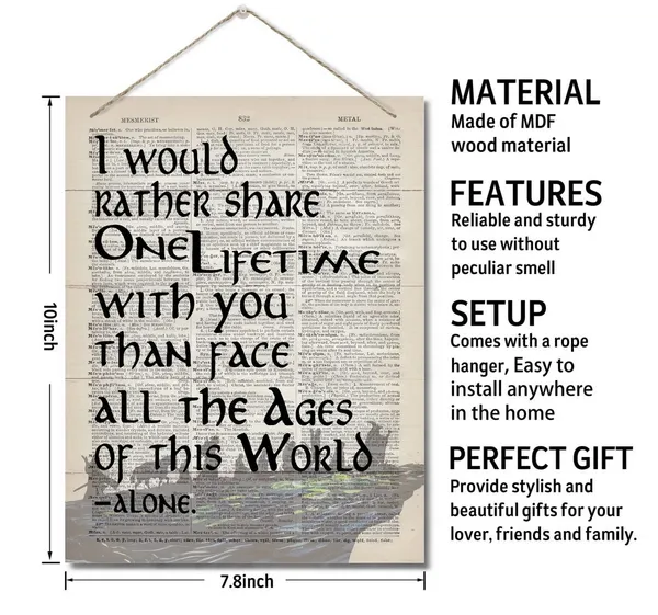 White_Arwen_Inspirational_Quote_Decor_Sign,_I_Would_Rather_Share_One_Lifetime,_Hanging_Printed_Wall_Plaque_Wood_Signs,_Homedecor_Gift,_Home_Office_Decor,_Motivational_Gift_|_For_Fans_10X7.8Inch