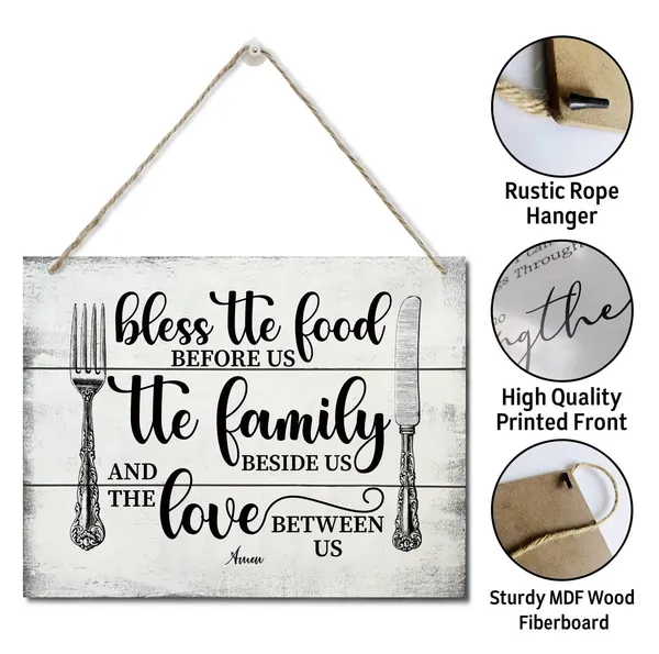 White_Bible_Verse_Printed_Wood_Plaque_Sign_Wall_Hanging,_Home_Wall_Decor_Bless_The_Food_Family_And_Love_Scripture_Rustic_Hanging_Wall_Plaque_Wood_Signs,_Christian_Sign,_Home_Decor_Sign,_Farmhouse_Style