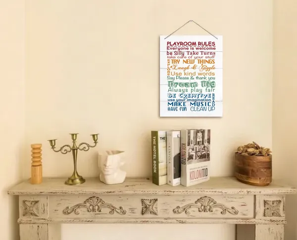 White_Playroom_Rules_Decor_Sign,_Educational_Wall_Art_Decor,_Home_Decor,_Hanging_Printed_Wall_Plaque_Wood_Signs,_Playroom_Room_Decor,_Kid'S_Room_Decor,_Gift_|_For_Children_10X7.8Inch