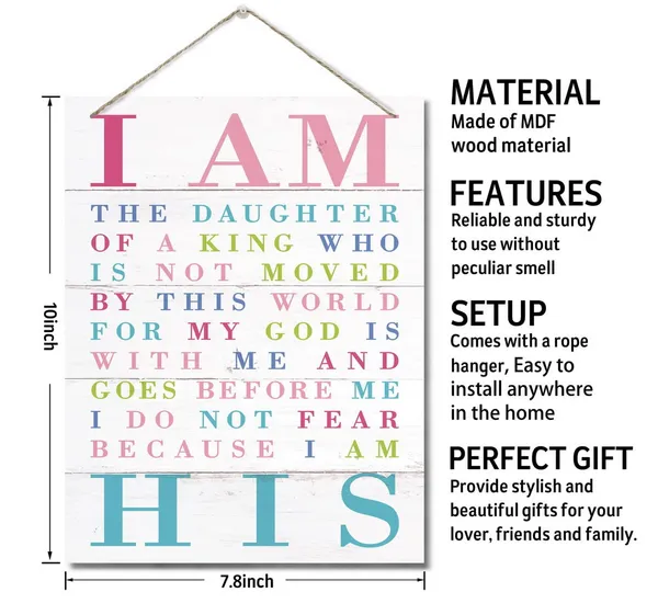 White_Religious_Inspirational_Quote_Bible_Verse_Wall_Art_Decor_Sign,_Hanging_Printed_Wall_Plaque_Wood_Signs,_Christian_Scripture_Print_Decor_|_For_Girls_Room,_Bedroom,_Gifts_|_For_Daughter_Women_10X7.8Inch
