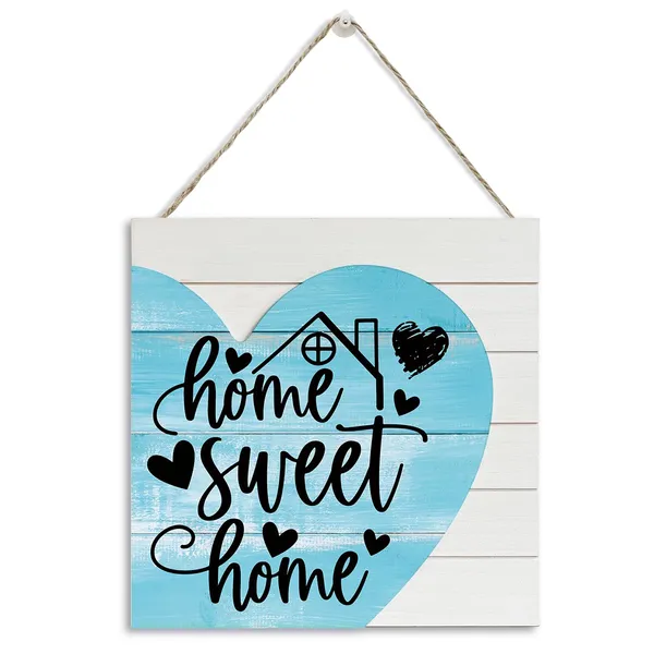 White_Heart_Sign_|_For_Wall,_Home_Sweet_Home_Sign,_Wooden_Plaque_Heart_Sign_9.8_X_9.8_Inches,_Gate_Door_Hanger_Indoor_Outdoor,_Heart_Shape_Decor,_Welcome_Home_Decor_|_For_Front_Door,_Housewarming_Decor