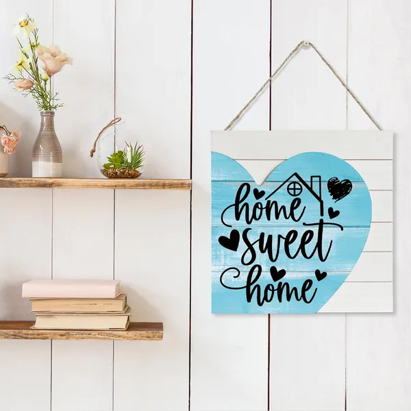 White_Heart_Sign_|_For_Wall,_Home_Sweet_Home_Sign,_Wooden_Plaque_Heart_Sign_9.8_X_9.8_Inches,_Gate_Door_Hanger_Indoor_Outdoor,_Heart_Shape_Decor,_Welcome_Home_Decor_|_For_Front_Door,_Housewarming_Decor