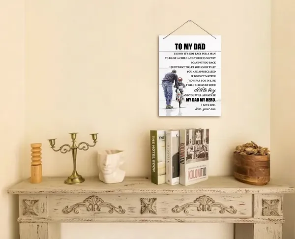 White_To_My_Dad_Decor_Sign,_You_Will_Always_Be_My_Dad_My_Hero,_Hanging_Printed_Wall_Plaque_Wood_Signs,_Home_Decor_Sign,_Christmas,_Fathers_Day_Gift,_From_Daughter,_Birthday_Gift_|_For_Dad_10X7.8Inch