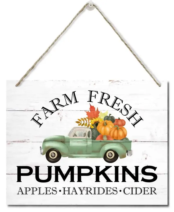 White_Farm_Fresh_Pumpkins_Wooden_Wall_Art_Signs,_Hanging_Printed_Wall_Plaque_Wood_Signs,_Fall_Wood_Sign,_Autumn_Pumpkin_Plaque_Sign,_Rustic_Farmhouse_Decor_Gift,_Thanksgiving_Gift_Sign_10_X_7.8_In