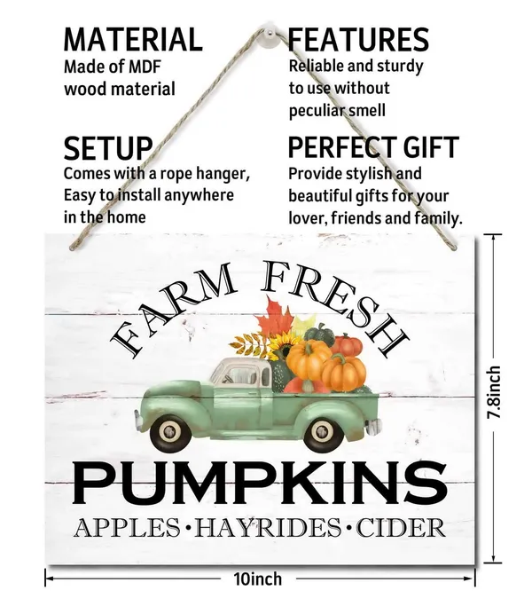White_Farm_Fresh_Pumpkins_Wooden_Wall_Art_Signs,_Hanging_Printed_Wall_Plaque_Wood_Signs,_Fall_Wood_Sign,_Autumn_Pumpkin_Plaque_Sign,_Rustic_Farmhouse_Decor_Gift,_Thanksgiving_Gift_Sign_10_X_7.8_In