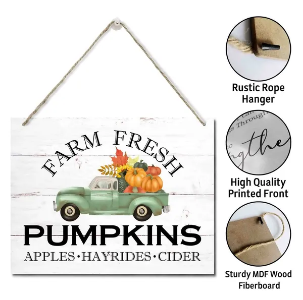White_Farm_Fresh_Pumpkins_Wooden_Wall_Art_Signs,_Hanging_Printed_Wall_Plaque_Wood_Signs,_Fall_Wood_Sign,_Autumn_Pumpkin_Plaque_Sign,_Rustic_Farmhouse_Decor_Gift,_Thanksgiving_Gift_Sign_10_X_7.8_In
