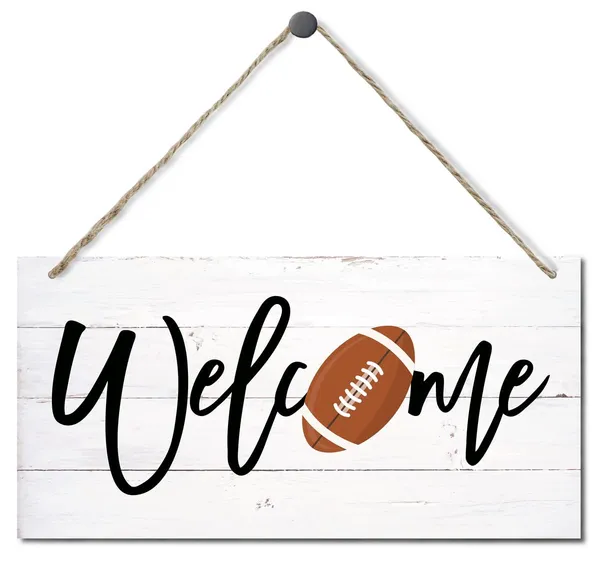 White_Welcome_Sign,_Fall_Decoration,_Hanging_Wood_Sign_Home_Decorative,_Football_Welcome_Wood_Sign,_Fall_Decor,_Autumn_Home_Decor,_Decorative_Wood_Wall_Sign,_Welcome_Wooden_Door_Hangers