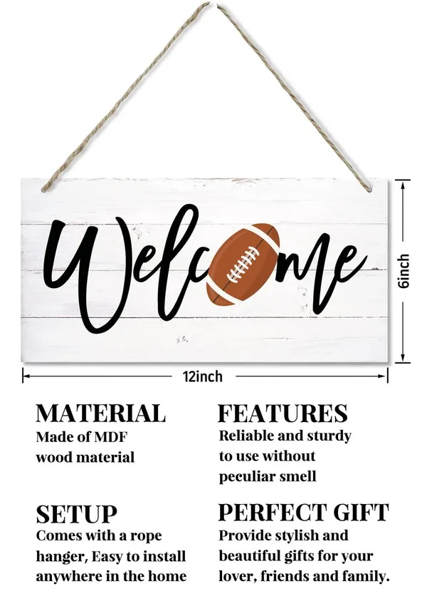 White_Welcome_Sign,_Fall_Decoration,_Hanging_Wood_Sign_Home_Decorative,_Football_Welcome_Wood_Sign,_Fall_Decor,_Autumn_Home_Decor,_Decorative_Wood_Wall_Sign,_Welcome_Wooden_Door_Hangers