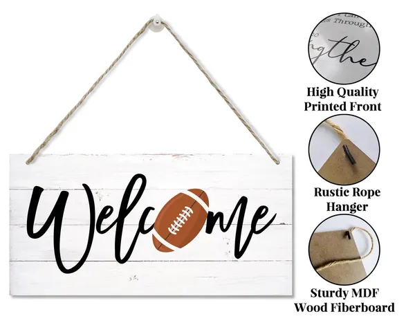 White_Welcome_Sign,_Fall_Decoration,_Hanging_Wood_Sign_Home_Decorative,_Football_Welcome_Wood_Sign,_Fall_Decor,_Autumn_Home_Decor,_Decorative_Wood_Wall_Sign,_Welcome_Wooden_Door_Hangers