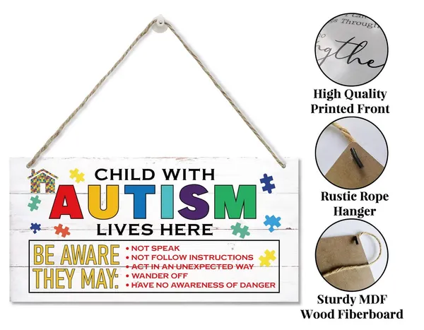 White_Child_With_Autism_Lives_Here_Sign,_Hanging_Wood_Sign_Home_Decorative,_Printed_Wood_Wall_Art_Sign,_Autism_Awareness_Sign,_Rustic_Autism_Door_Hanger,_Autism_Family_Hanging_Wall_Art_Decor_12_*_6Inch
