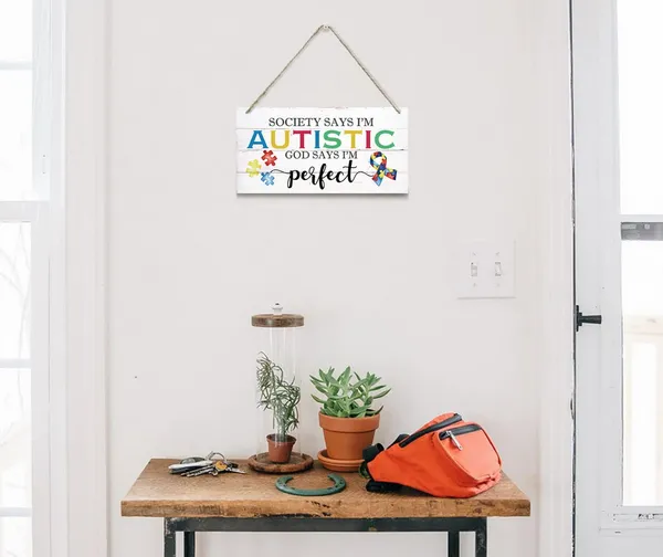White_Autism_Decor_Sign,_Society_Says_I'M_Autistic_God_Says_I'M_Perfect,_Hanging_Wood_Sign_Home_Decorative,_Printed_Wood_Wall_Art_Sign,_Motivational_Autism_Sign,_Autism_Awareness_Wall_Decor_12_*_6Inch