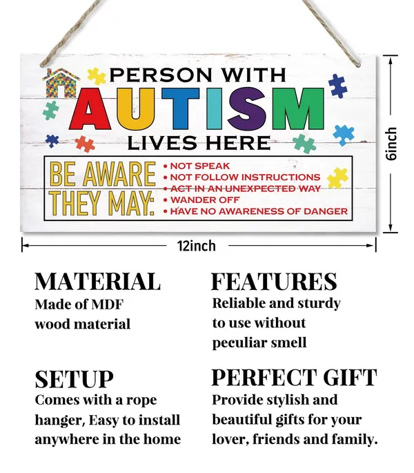 White_Person_With_Autism_Lives_Here_Sign,_Hanging_Wood_Sign_Home_Decorative,_Printed_Wood_Wall_Art_Sign,_Colorful_Autism_Wood_Plaque_Sign,_Autistic_Support_Decorative_Plaque,_Autism_Family_Decor_12_*_6Inch
