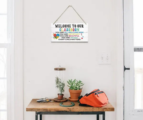 White_Welcome_To_Our_Classroom_Decor_Sign,_You_Are_All_Welcome_Here,_Hanging_Wood_Sign_Home_Decorative,_Printed_Wood_Wall_Art_Sign,_Autism_Classroom_Door_Sign,_Colorful_Autistic_Wall_Decor_12_*_6Inch