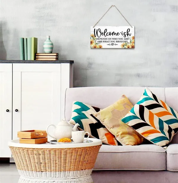 White_Welcome-Ish_Depends_On_Who_You_Are_And_What_You_Brought_Decor_Sign,_Hanging_Sunflower_Wood_Sign_Home_Decor,_Printed_Wood_Wall_Art_Sign,_Funny_Welcome_Sign,_Door_Decor_Front_Door_Porch_Decor_12*6Inch