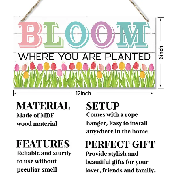 White_Bloom_Where_You_Art_Planted_Sign,_Spring_Decoration,_Hanging_Wood_Sign_Home_Decorative,_Rustic_Door_Hanger,_Rustic_Wood_Wall_Sign,_Farmhouse_Decor_|_For_Front_Door,_Modern_Country_Style_Home_Decor