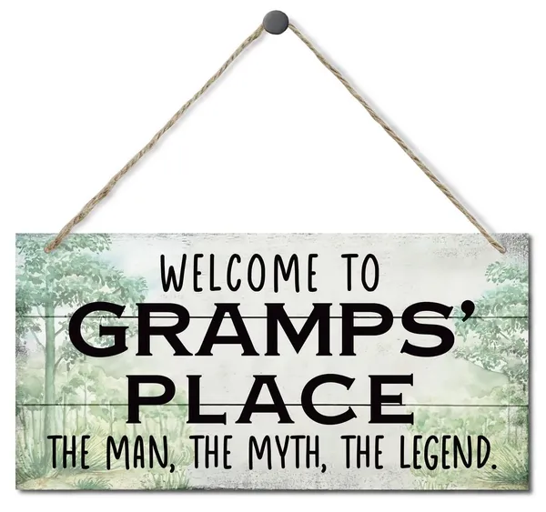 White_Vintage_Style_Sign,_Welcome_To_Gramps'_Place_The_Man,_The_Myth,_The_Legend._Hanging_Wood_Sign_Home_Decorative,_Printed_Wood_Wall_Art_Sign,_Fathers_Day_Gift_|_For_Grandpa_12X6_Inch