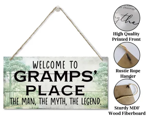 White_Vintage_Style_Sign,_Welcome_To_Gramps'_Place_The_Man,_The_Myth,_The_Legend._Hanging_Wood_Sign_Home_Decorative,_Printed_Wood_Wall_Art_Sign,_Fathers_Day_Gift_|_For_Grandpa_12X6_Inch